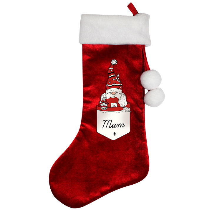 Buy Personalised Gonk Family Red Christmas Stocking- Female available now at www.giftsfinder.co.uk