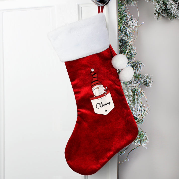 Buy Personalised Gonk Family Red Christmas Stocking- Boy available now at www.giftsfinder.co.uk