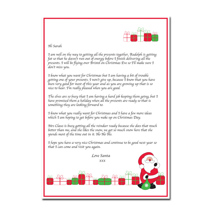 Personalised Santa Letter in gift category Personalised Santa Letters