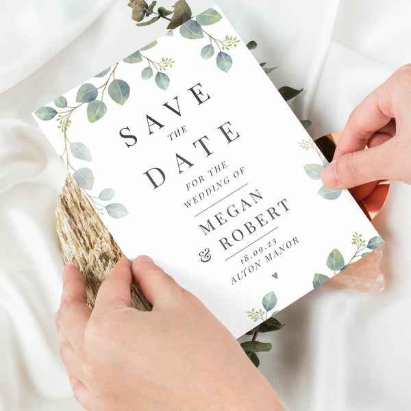 Buy Personalised Botanical Wedding Save the Dates Pack of 36 available now at www.giftsfinder.co.uk