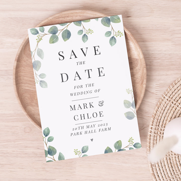 Personalised Botanical Wedding Save The Dates Pack Of 36 - part of the Gifts Finder Personalised LED Glass Jars collection