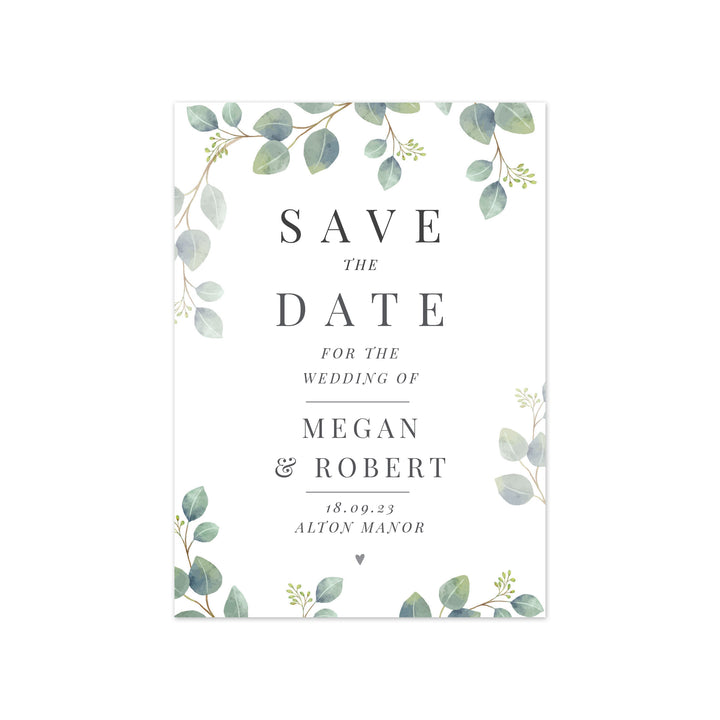 Personalised Botanical Wedding Save The Dates Pack Of 36 - part of the Gifts Finder Personalised LED Glass Jars collection