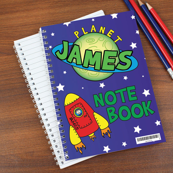 Personalised Space A5 Notebook in gift category Personalised Notebooks