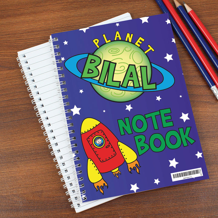 Personalised Space A5 Notebook in gift category Personalised Notebooks