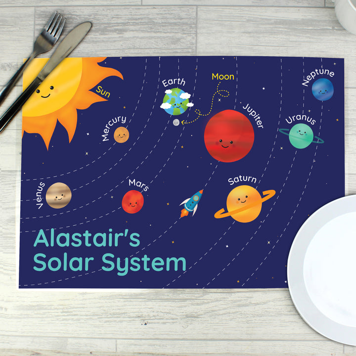 Personalised Solar Space System Placemat in gift category Mealtime Essentials