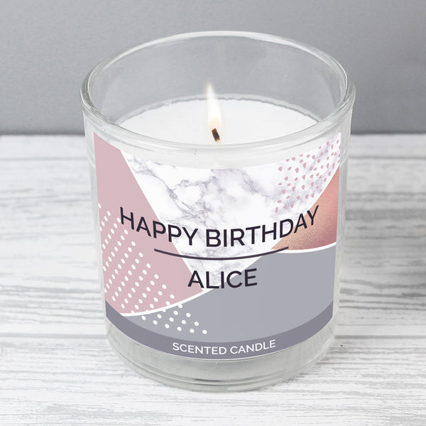 Buy Personalised Geometric Scented Jar Candle at www.giftsfinder.co.uk