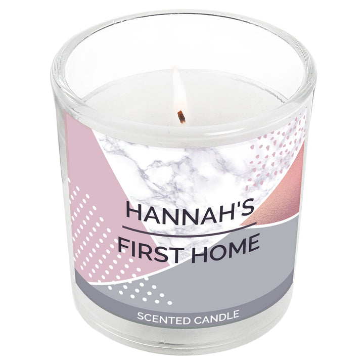 Buy Personalised Geometric Scented Jar Candle at www.giftsfinder.co.uk