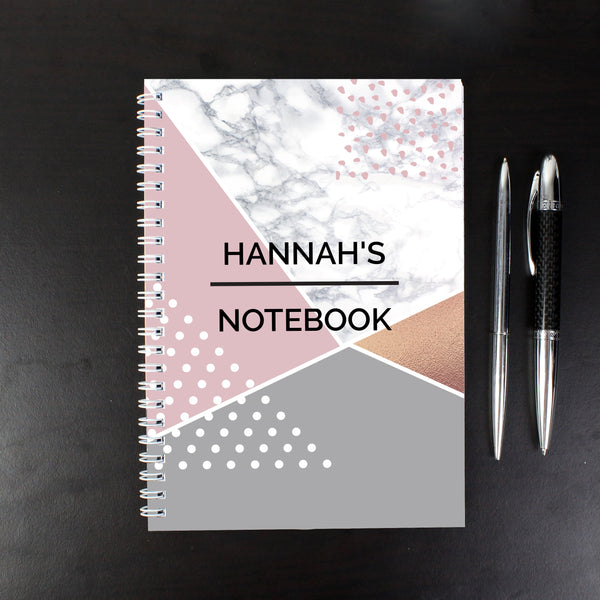 Buy Personalised Geometric A5 Notebook at www.giftsfinder.co.uk