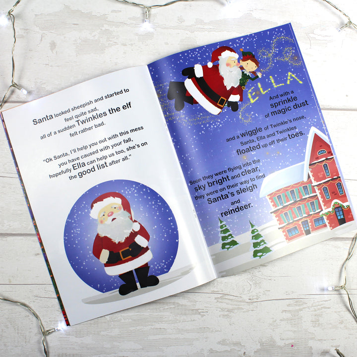 Buy Personalised Girls "It's Christmas" Story Book, Featuring Santa and his Elf Twinkles at www.giftsfinder.co.uk