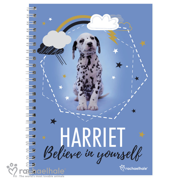 Buy Personalised Rachael Hale Dalmatian A5 Notebook at www.giftsfinder.co.uk