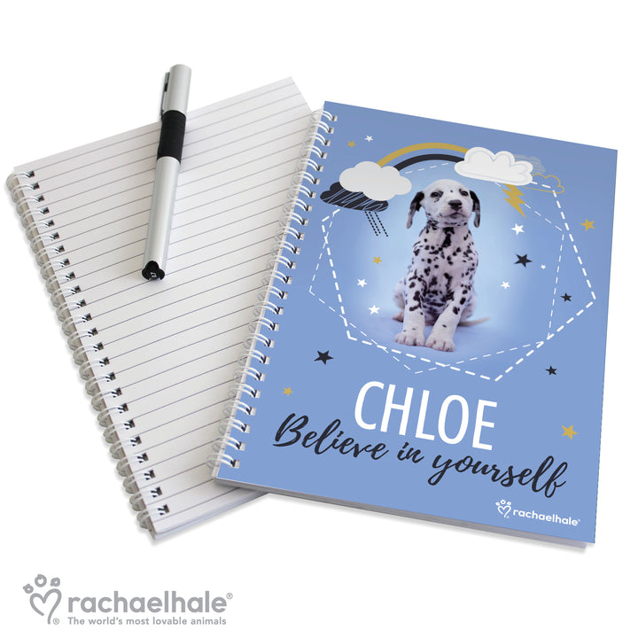 Buy Personalised Rachael Hale Dalmatian A5 Notebook at www.giftsfinder.co.uk