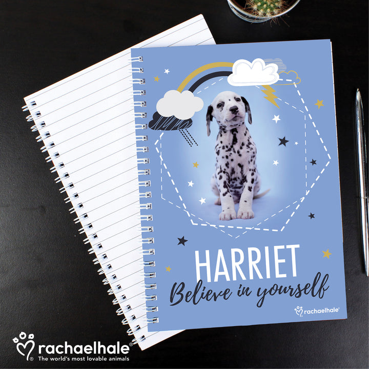 Buy Personalised Rachael Hale Dalmatian A5 Notebook at www.giftsfinder.co.uk