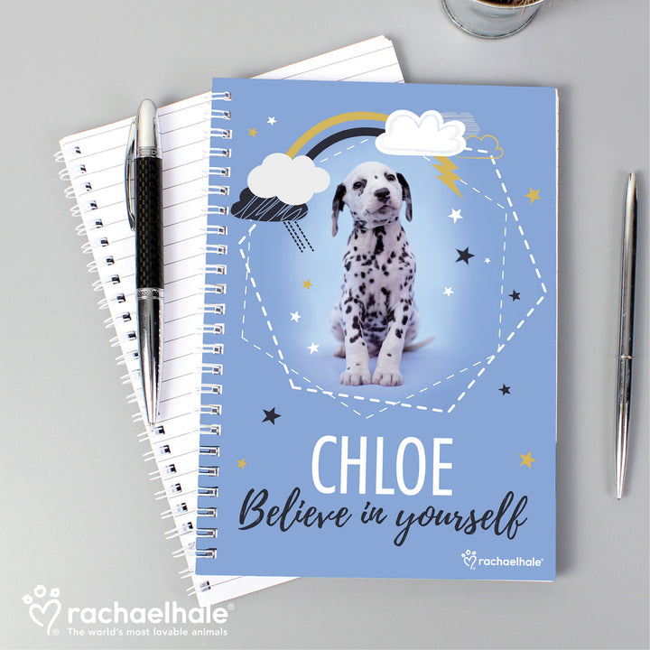 Buy Personalised Rachael Hale Dalmatian A5 Notebook at www.giftsfinder.co.uk