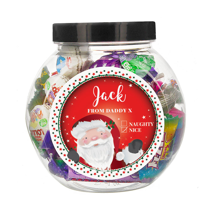 Personalised Santa Christmas Sweet Jar - part of the Confectionery collection