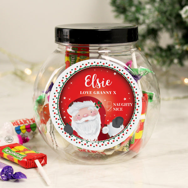 Personalised Santa Christmas Sweet Jar - part of the Confectionery collection