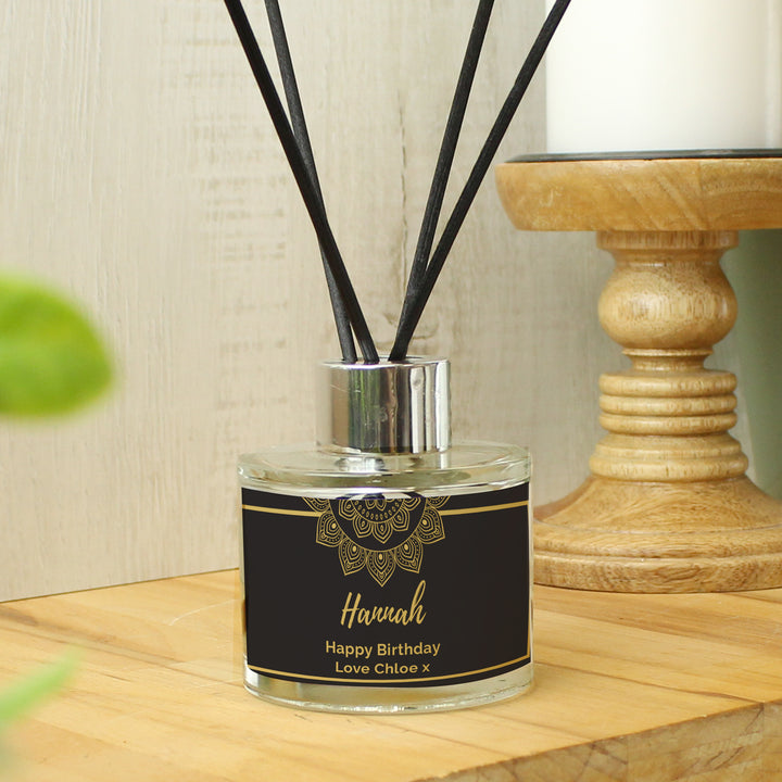 Personalised Gold Mandala Reed Diffuser - part of the Gifts Finder Personalised Diffusers collection