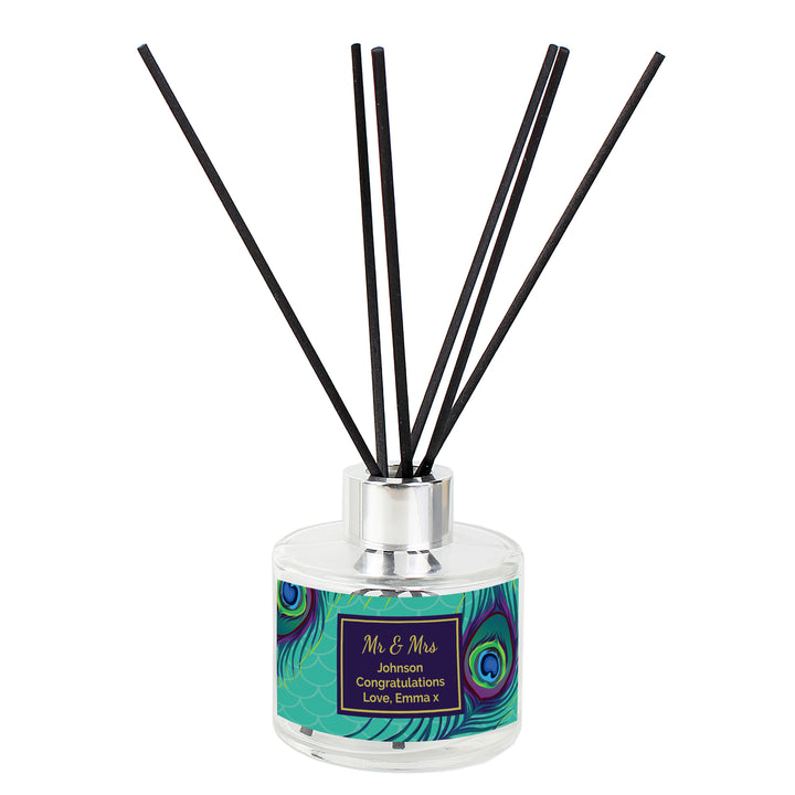 Personalised Peacock Reed Diffuser - part of the Gifts Finder Personalised Diffusers collection