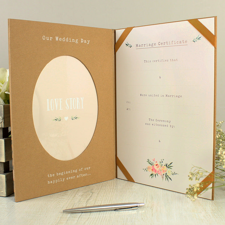 Personalised Wedding Certificate Display Book - part of the Gifts Finder Personalised Wedding Gifts collection