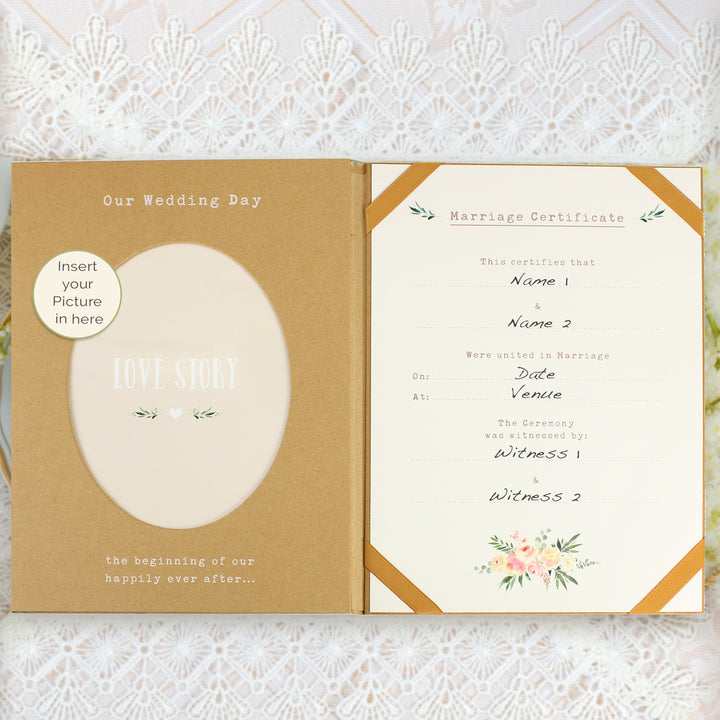 Personalised Wedding Certificate Display Book - part of the Gifts Finder Personalised Wedding Gifts collection