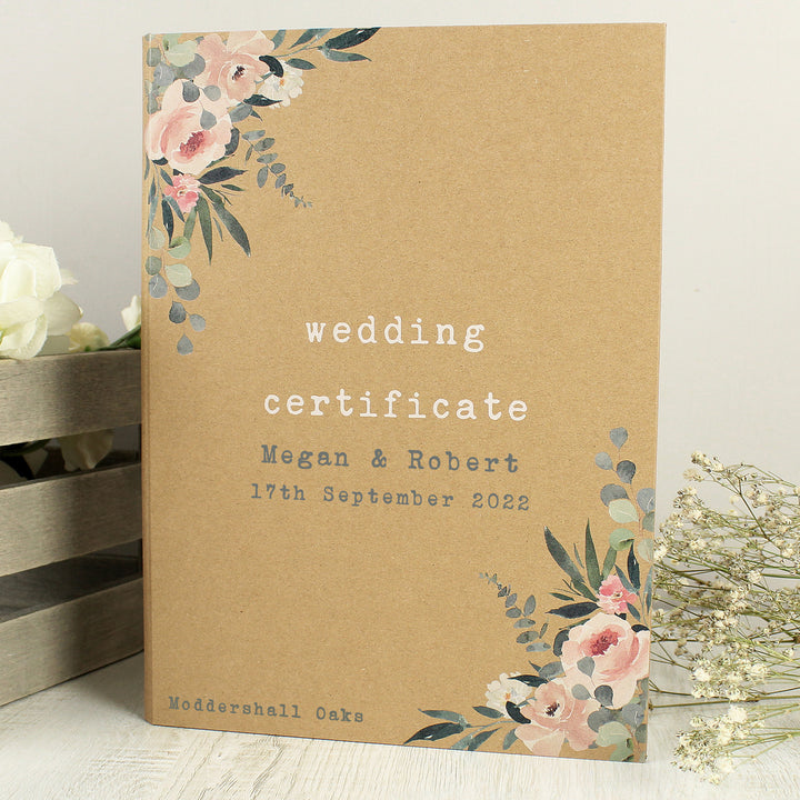 Personalised Wedding Certificate Display Book - part of the Gifts Finder Personalised Wedding Gifts collection