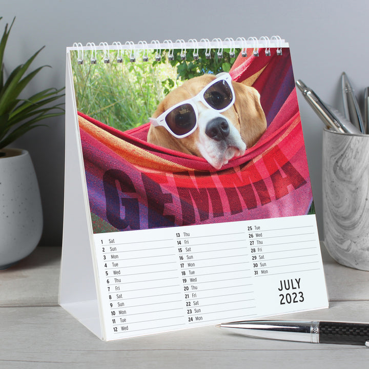 Buy Personalised Barking Mad Dog Desk Calendar available now at www.giftsfinder.co.uk