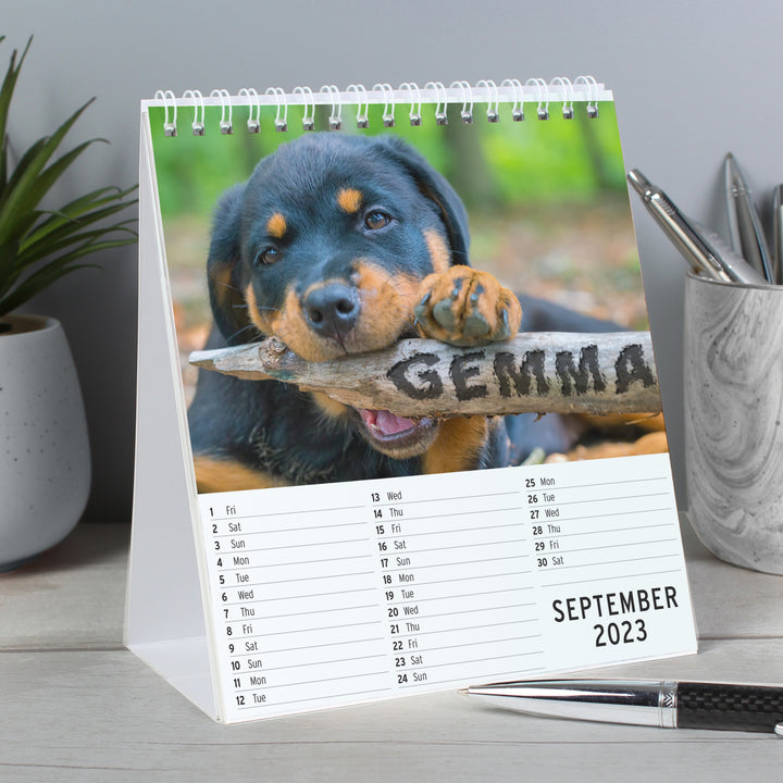 Buy Personalised Barking Mad Dog Desk Calendar available now at www.giftsfinder.co.uk