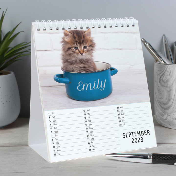 Buy Personalised Cats and Kittens Desk Calendar available now at www.giftsfinder.co.uk