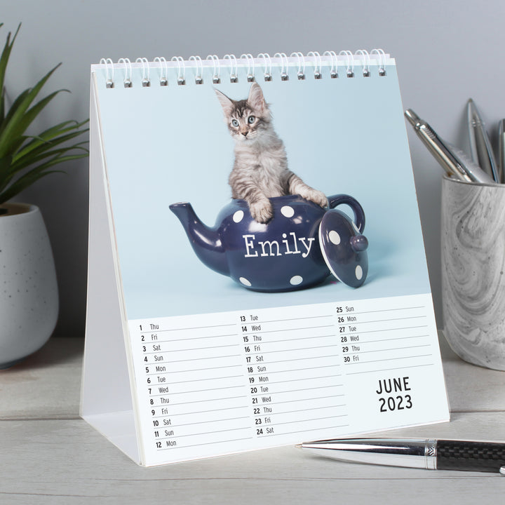 Buy Personalised Cats and Kittens Desk Calendar available now at www.giftsfinder.co.uk