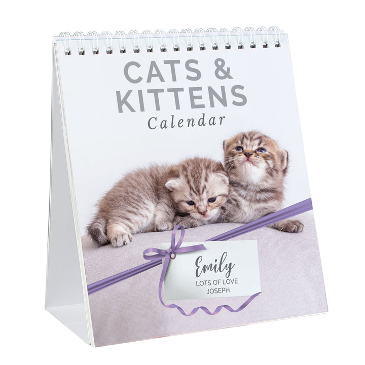 Buy Personalised Cats and Kittens Desk Calendar available now at www.giftsfinder.co.uk