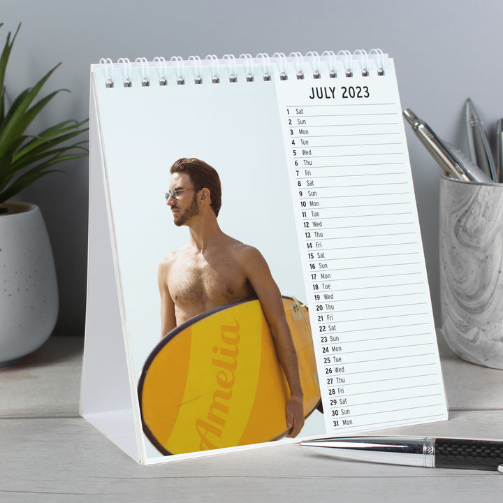 Buy Personalised Hot Hunks Desk Calendar available now at www.giftsfinder.co.uk