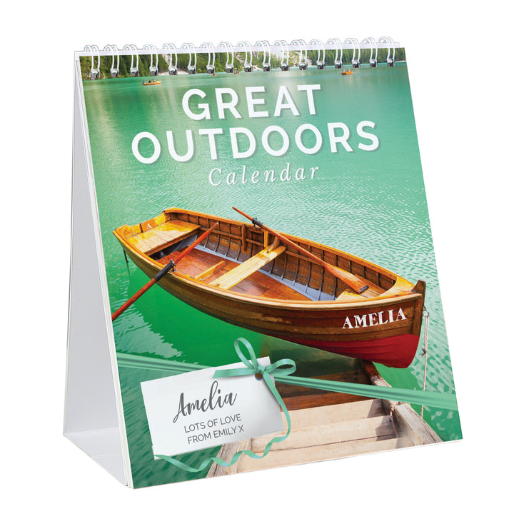 Buy Personalised 2024 Outdoors Desk Calendar at www.giftsfinder.co.uk