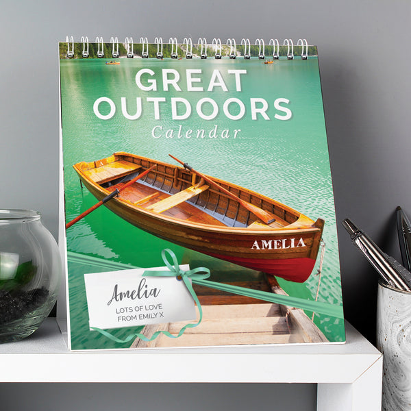 Buy Personalised 2024 Outdoors Desk Calendar at www.giftsfinder.co.uk