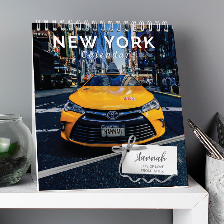 Buy Personalised 2024 New York Desk Calendar at www.giftsfinder.co.uk