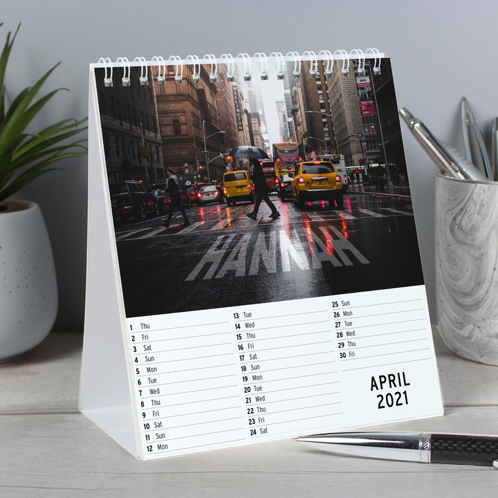 Buy Personalised 2024 New York Desk Calendar at www.giftsfinder.co.uk