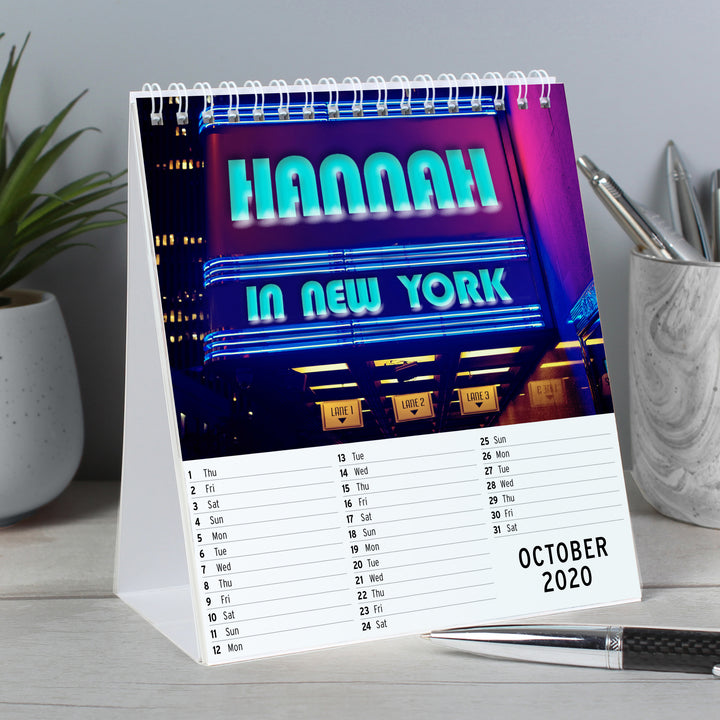 Buy Personalised 2024 New York Desk Calendar at www.giftsfinder.co.uk