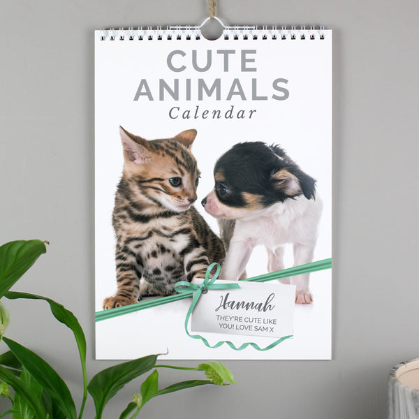 Buy Personalised 2024 A4 Cute Animals Calendar at www.giftsfinder.co.uk