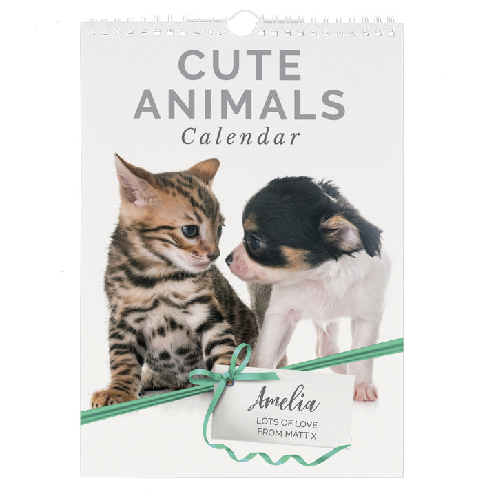 Buy Personalised A4 Cute Animals Calendar available now at www.giftsfinder.co.uk