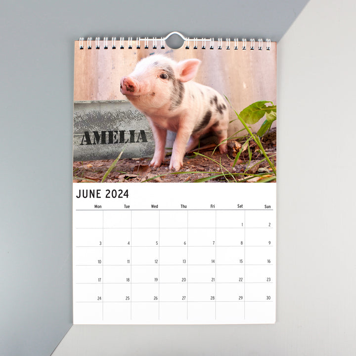 Buy Personalised 2024 A4 Cute Animals Calendar at www.giftsfinder.co.uk