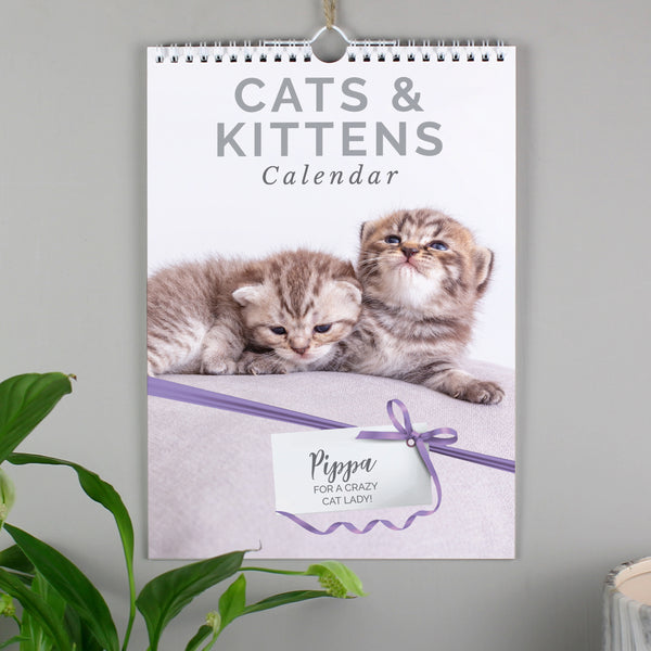 Buy Personalised 2024 A4 Cats & Kittens Calendar at www.giftsfinder.co.uk