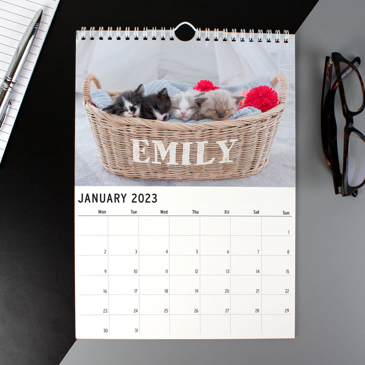 Buy Personalised A4 Cats & Kittens Calendar available now at www.giftsfinder.co.uk