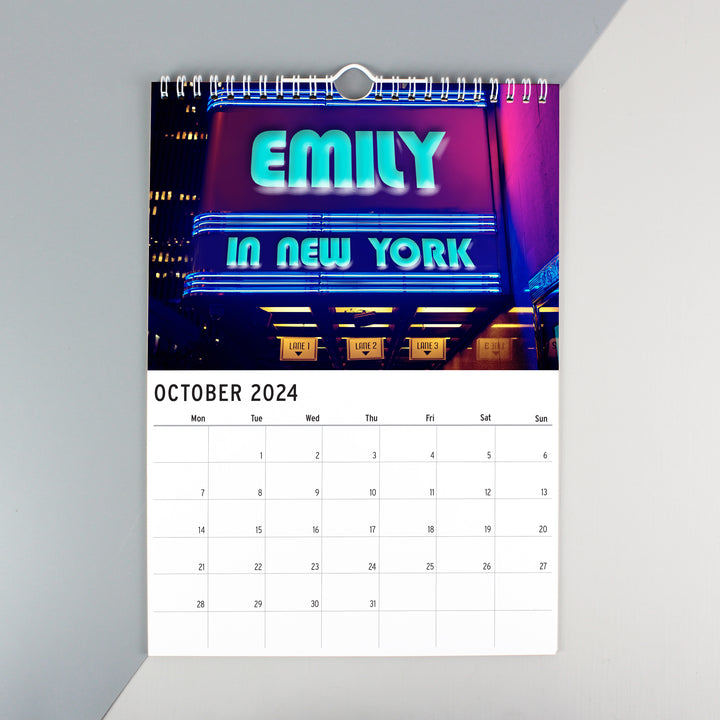 Buy Personalised 2024 A4 New York Calendar at www.giftsfinder.co.uk