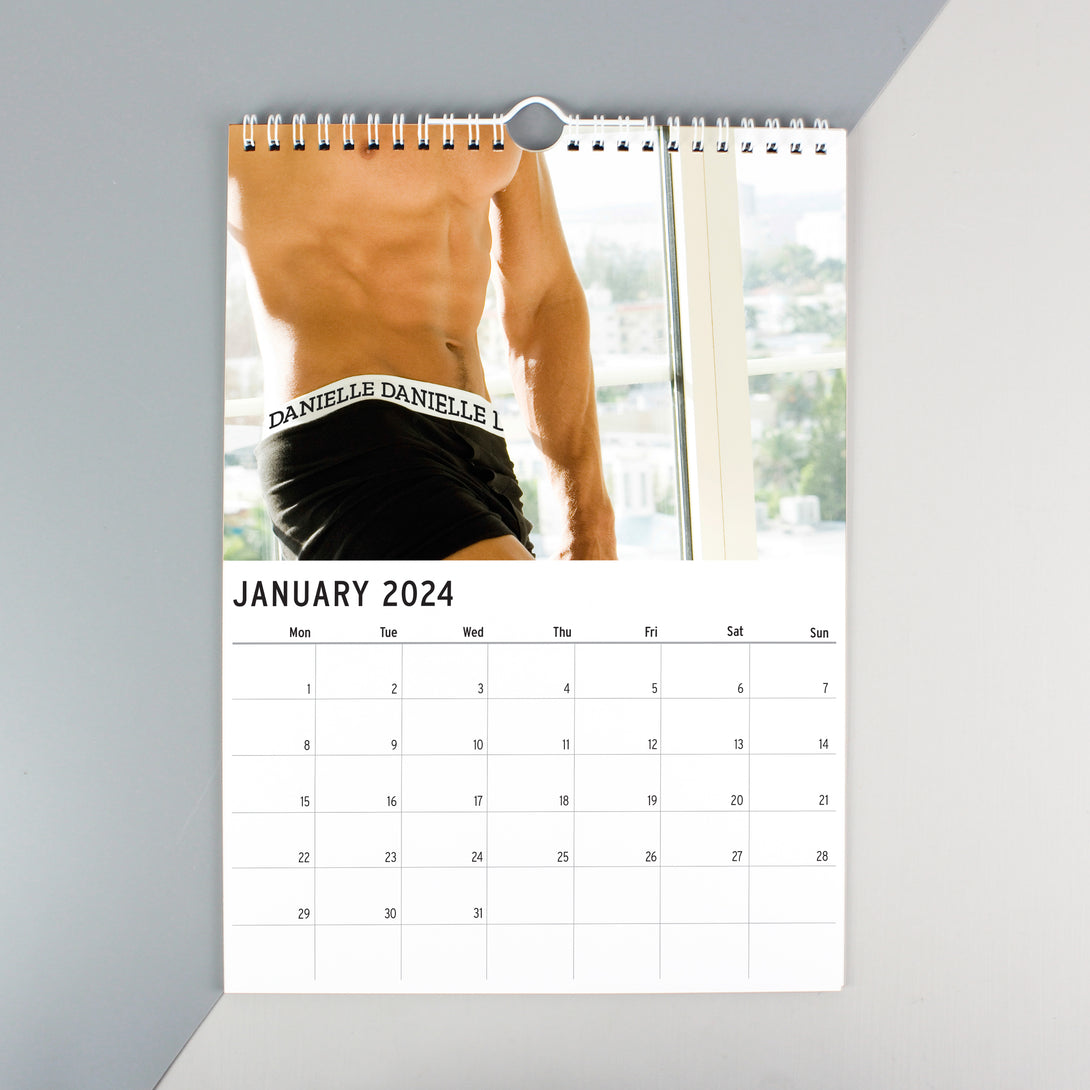 Personalised 2025 Hot Hunks A4 Calendar - part of the Gifts Finder Personalised Calendars collection