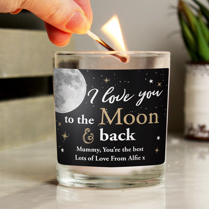 Personalised Moon & Back Scented Jar Candle - part of the Gifts Finder Candles & Reed Diffusers collection