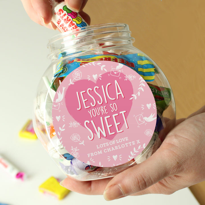 Buy Personalised You're So Sweet, Sweet Jar at www.giftsfinder.co.uk