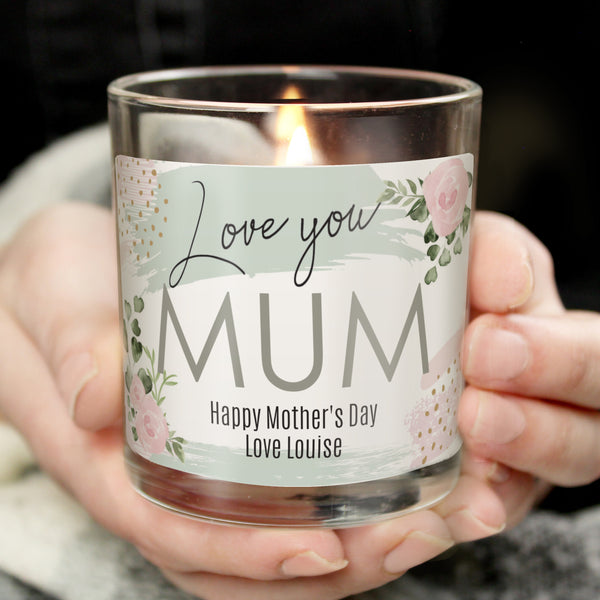 Buy Personalised Abstract Rose Scented Jar Candle at www.giftsfinder.co.uk