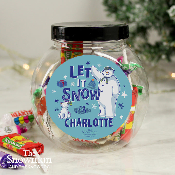 Buy Personalised The Snowman and the Snowdog Sweet Jar at www.giftsfinder.co.uk