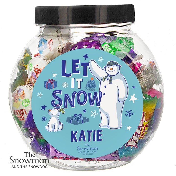 Buy Personalised The Snowman and the Snowdog Sweet Jar at www.giftsfinder.co.uk