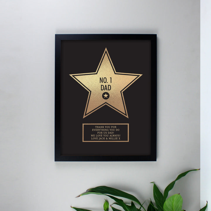 Personalised Walk Of Fame Star Award Black Framed Print