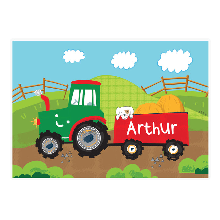 Buy Personalised Tractor Placemat at www.giftsfinder.co.uk