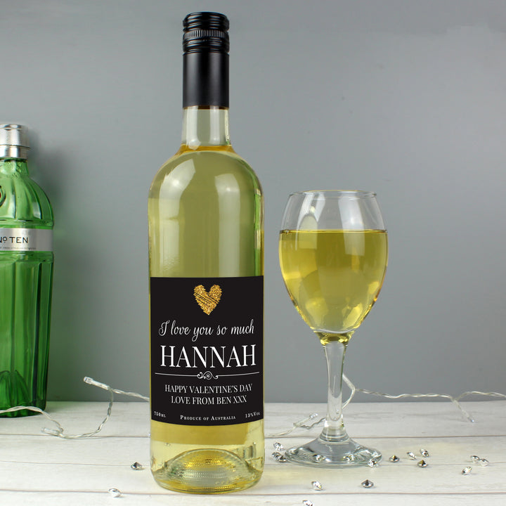 Buy Personalised Heart White Wine available now at www.giftsfinder.co.uk